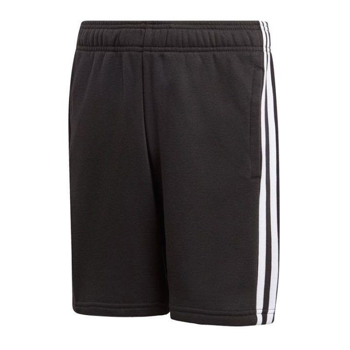 Vaikiški medvilniniai šortai adidas Essentials 3S, juodi