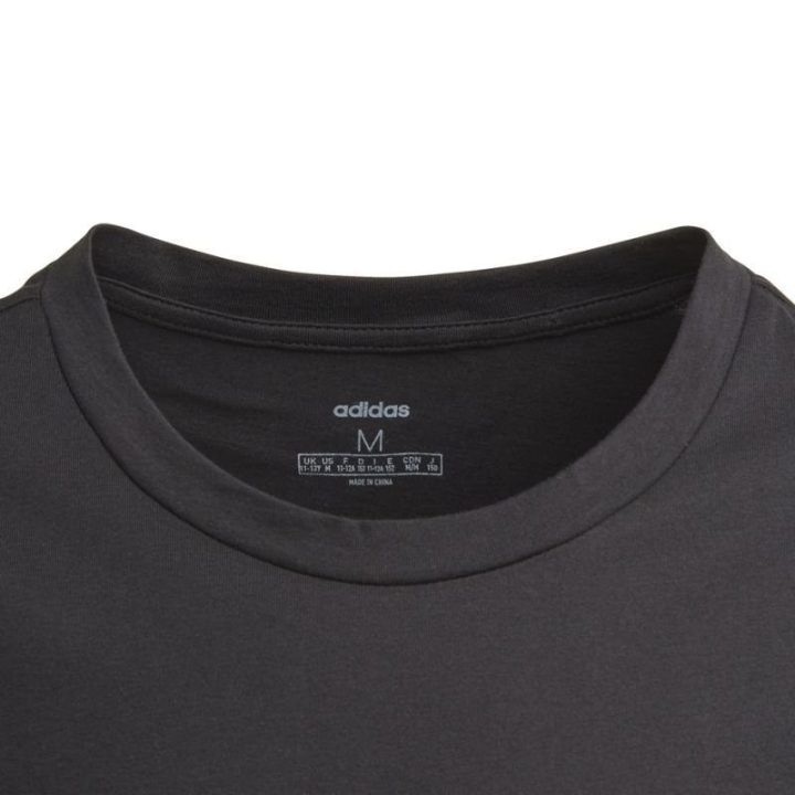 Vaikiški medvilniniai marškinėliai adidas YG E Lin, juodi