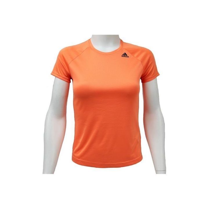 Moteriški laisvo kirpimo marškinėliai adidas D2M, oranžiniai