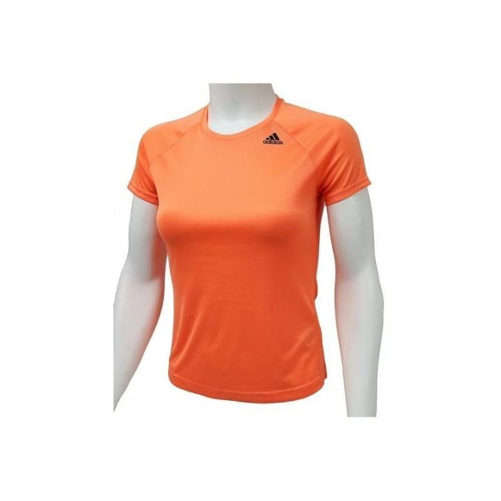 Moteriški laisvo kirpimo marškinėliai adidas D2M, oranžiniai