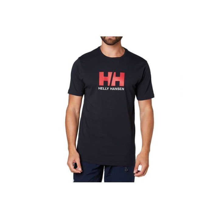 Vyriški medvilniniai marškinėliai Helly Hansen Logo, tamsiai mėlyni