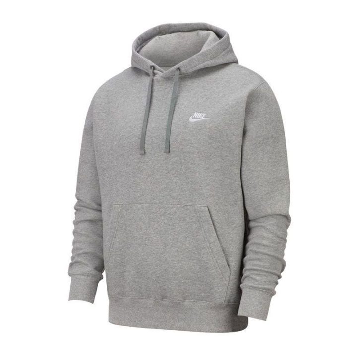 Vyriškas medvilninis džemperis su gobtuvu Nike Club Fleece, pilkas
