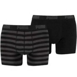 Vyriški medvilniniai bokseriai Puma Stripe, 2 vnt., juodi