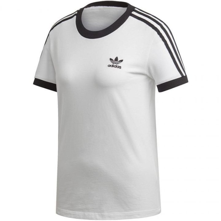 Moteriški medvilniniai marškinėliai adidas 3 Stripes, balti ir juodi