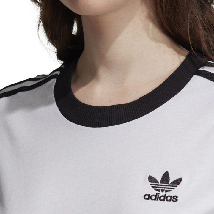 Moteriški medvilniniai marškinėliai adidas 3 Stripes, balti ir juodi