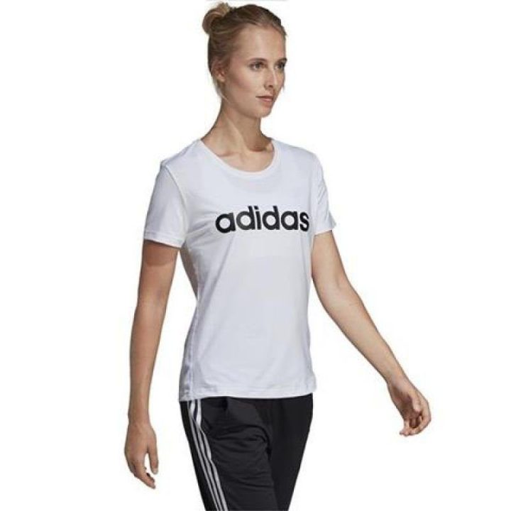 Moteriški treniruočių marškinėliai adidas D2M Logo, balti