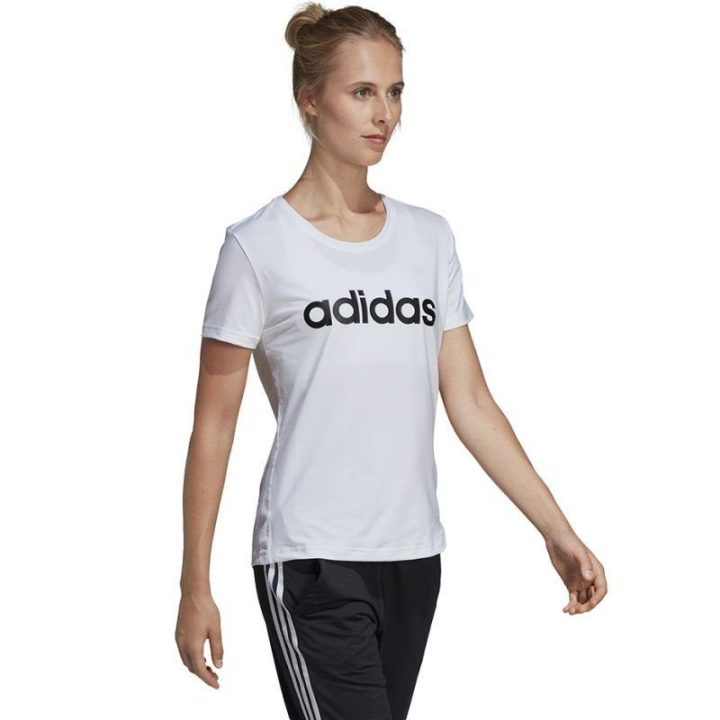 Moteriški treniruočių marškinėliai adidas D2M Logo, balti