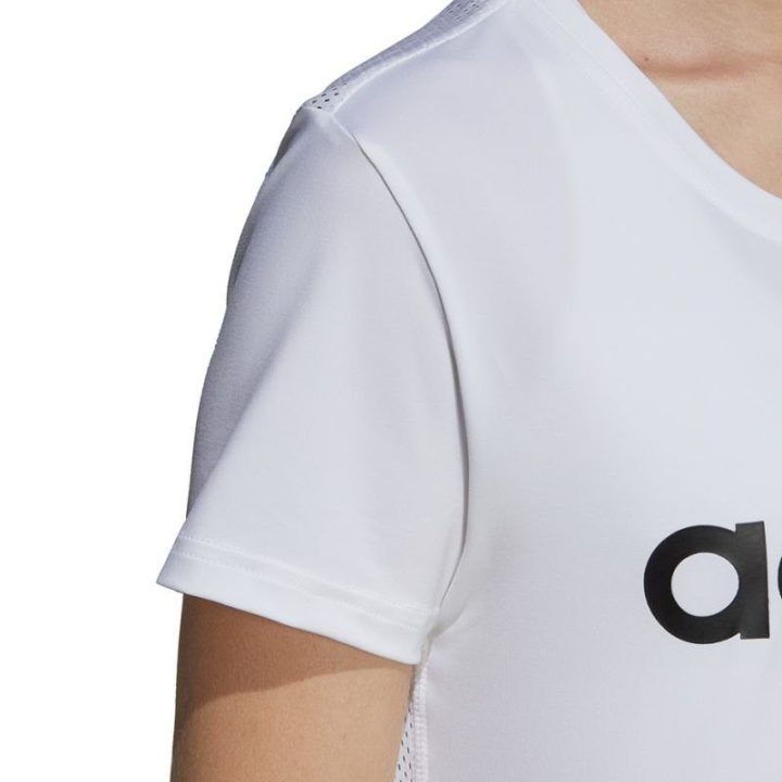 Moteriški treniruočių marškinėliai adidas D2M Logo, balti