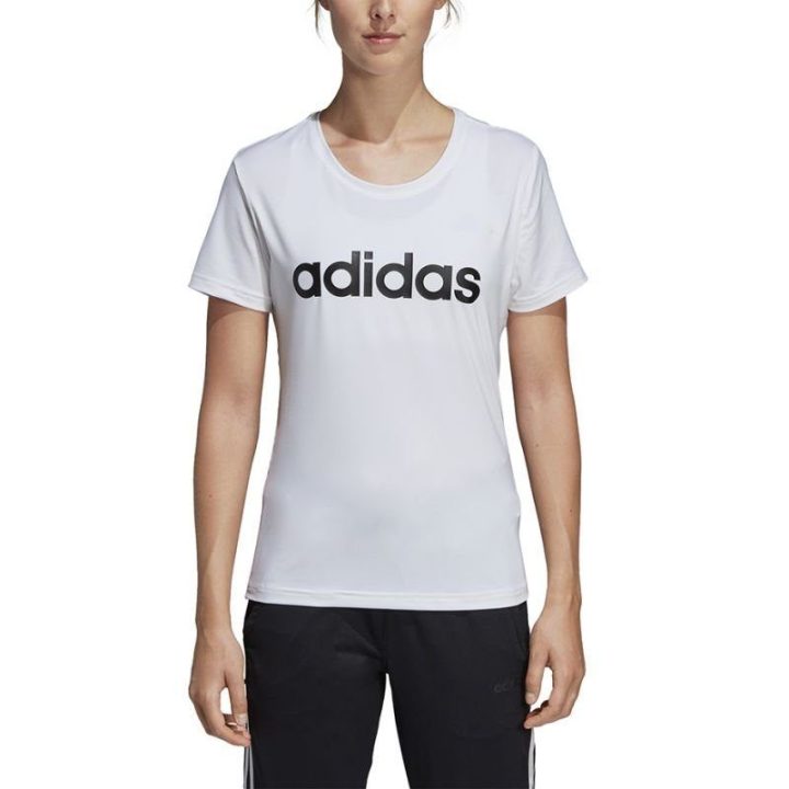 Moteriški treniruočių marškinėliai adidas D2M Logo, balti