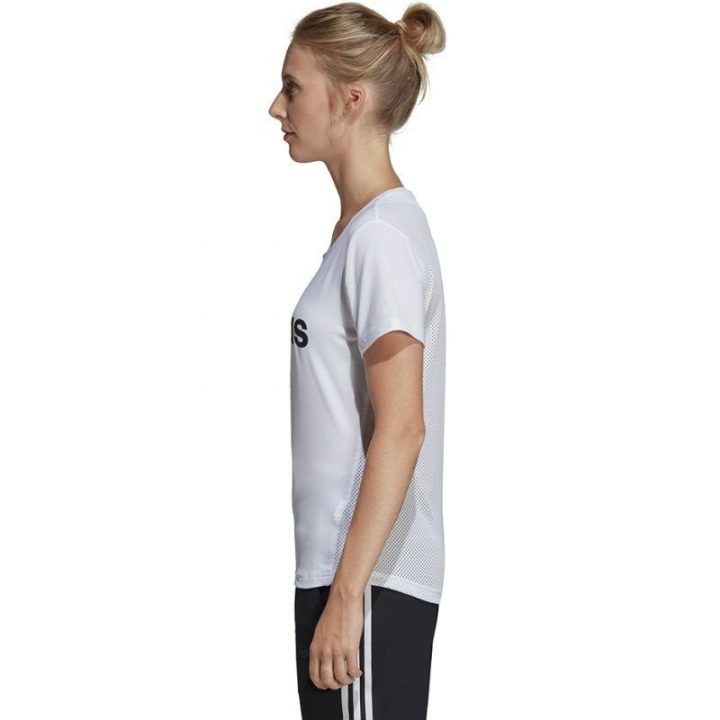 Moteriški treniruočių marškinėliai adidas D2M Logo, balti