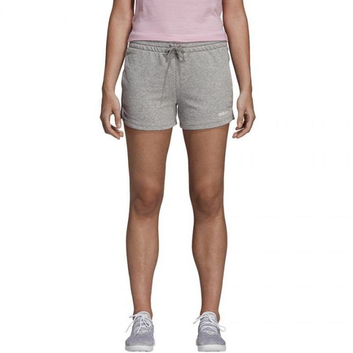 Moteriški medvilniniai šortai adidas Essentials Solid, pilki