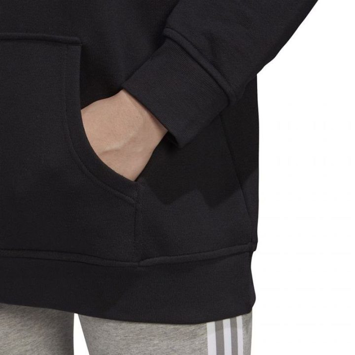 Moteriškas medvilninis džemperis su gobtuvu adidas Trefoil, juodas