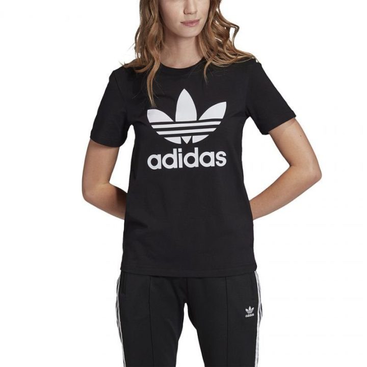 Moteriški medvilniniai marškinėliai adidas Trefoil FM3311, juodi