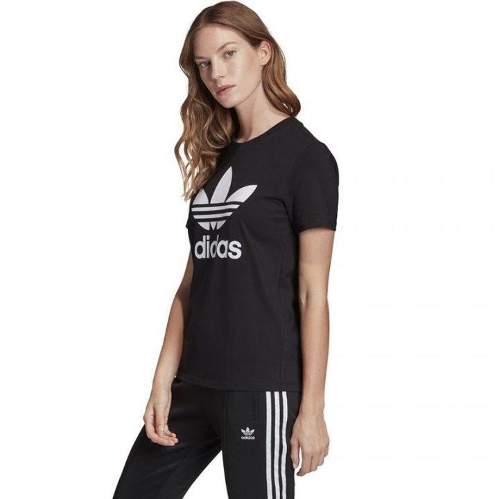 Moteriški medvilniniai marškinėliai adidas Trefoil FM3311, juodi