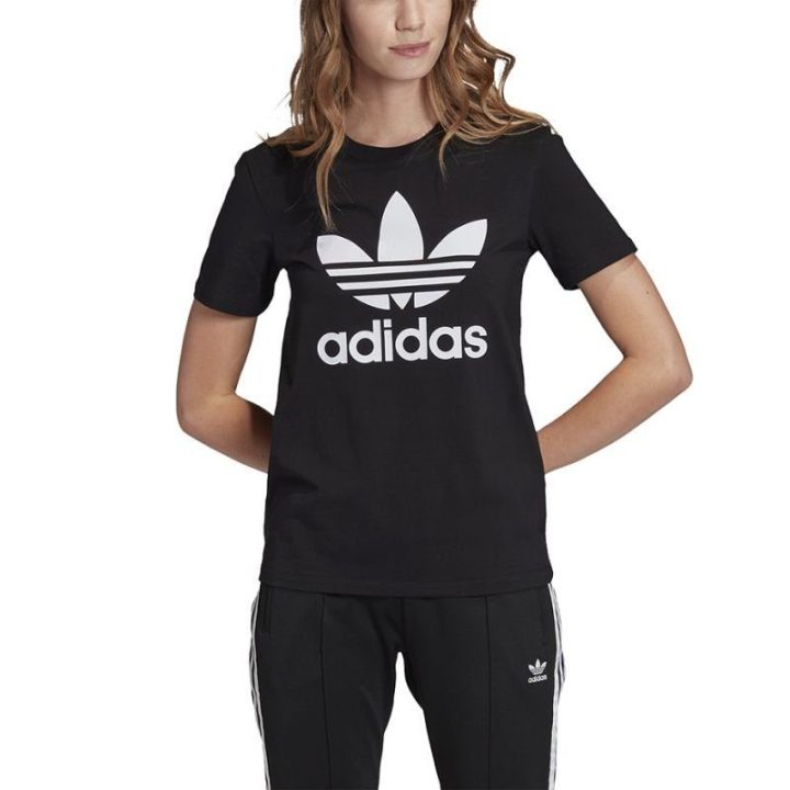 Moteriški medvilniniai marškinėliai adidas Trefoil FM3311, juodi