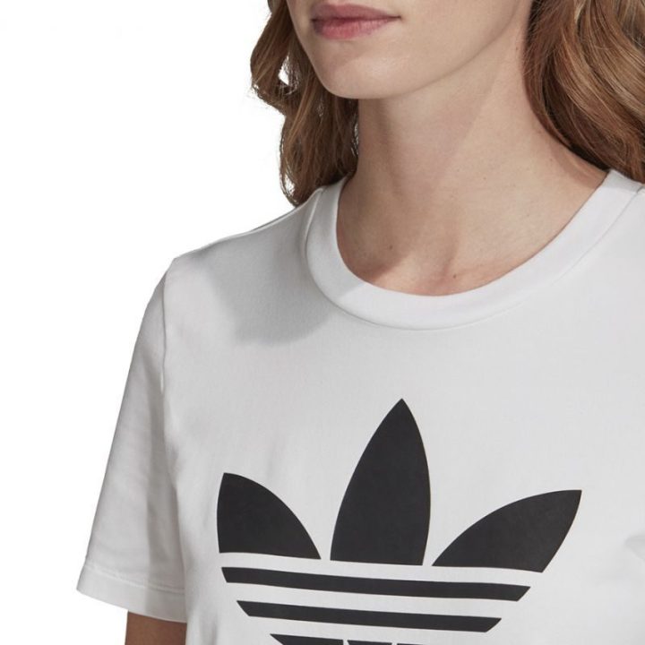 Moteriški medvilniniai marškinėliai adidas Trefoil Tee, balti