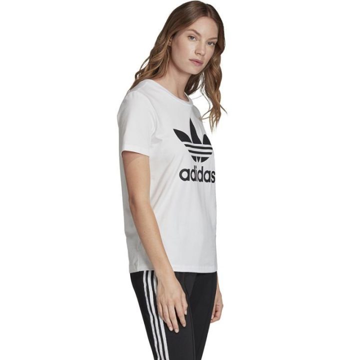 Moteriški medvilniniai marškinėliai adidas Trefoil Tee, balti
