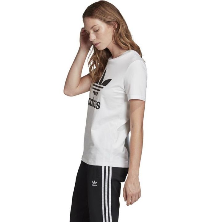 Moteriški medvilniniai marškinėliai adidas Trefoil Tee, balti