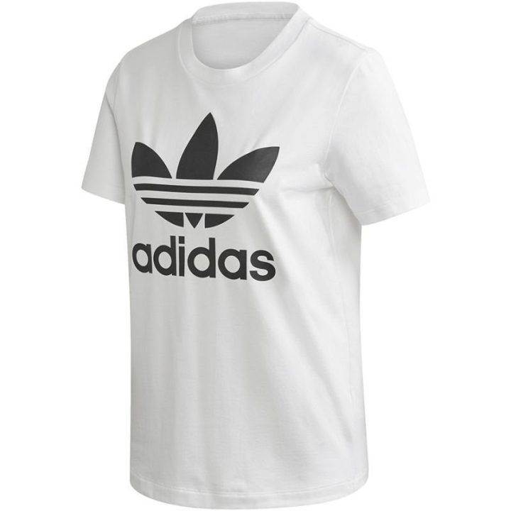 Moteriški medvilniniai marškinėliai adidas Trefoil Tee, balti