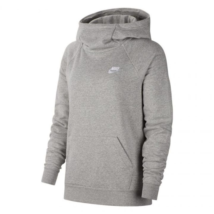 Moteriškas medvilninis džemperis su gobtuvu Nike Essentials, pilkas