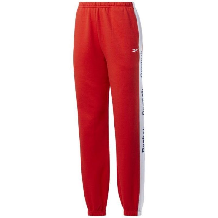 Moteriškos sportinės kelnės Reebok Te Linear Logo, raudonos