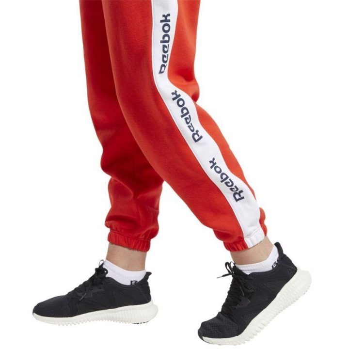 Moteriškos sportinės kelnės Reebok Te Linear Logo, raudonos