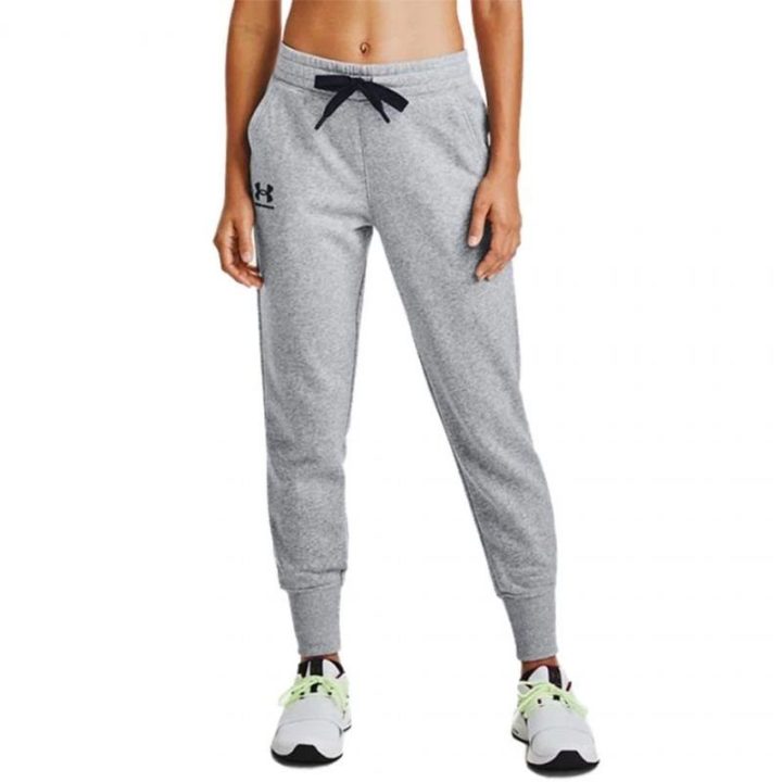 Moteriškos sportinės kelnės Under Armour Rival Fleece, pilkos melanžinės