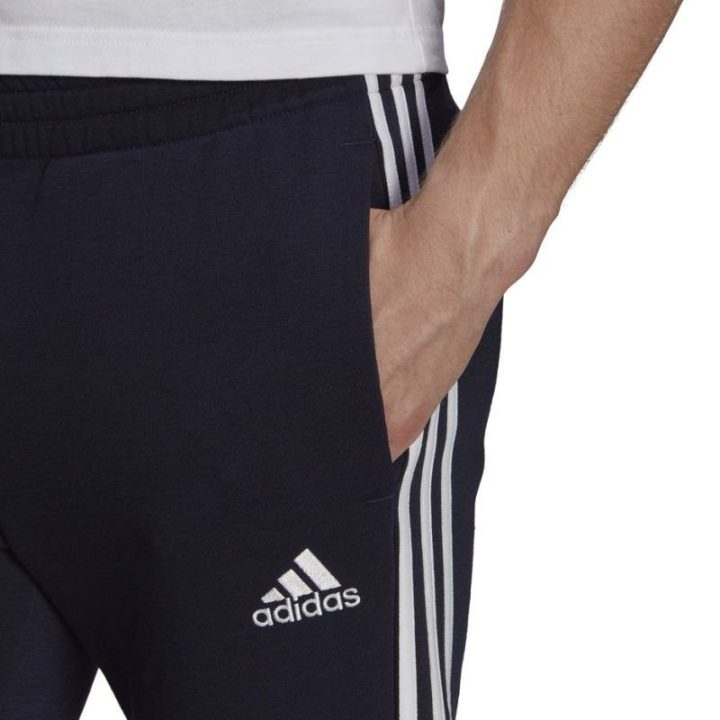 Vyriškos medvilninės sportinės kelnės adidas Essentials, tamsiai mėlynos