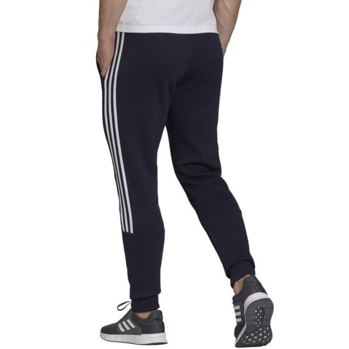 Vyriškos medvilninės sportinės kelnės adidas Essentials, tamsiai mėlynos