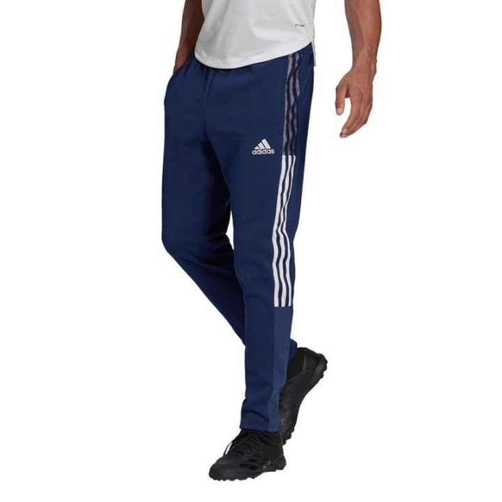 Vyriškos sportinės kelnės su užtraukiamomis kišenėmis adidas Tiro 21, tamsiai mėlynos