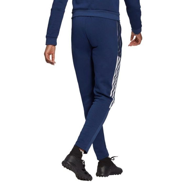 Moteriškos prigludusio kirpimo sportinės kelnės adidas Tiro 21, tamsiai mėlynos