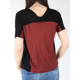 Moteriški marškinėliai Lee Color Block, juodi ir bordo