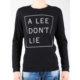 Medvilniniai marškinėliai su ilgomis rankovėmis Lee Don't Lie, juodi
