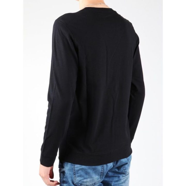 Medvilniniai marškinėliai su ilgomis rankovėmis Lee Don't Lie, juodi