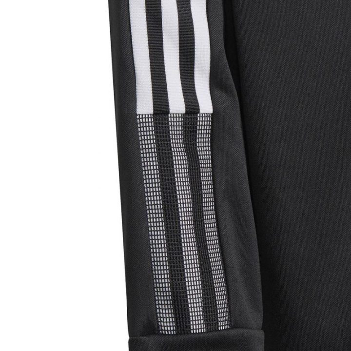 Vaikiškas futbolo džemperis su užtrauktuku adidas Tiro 21, juodas