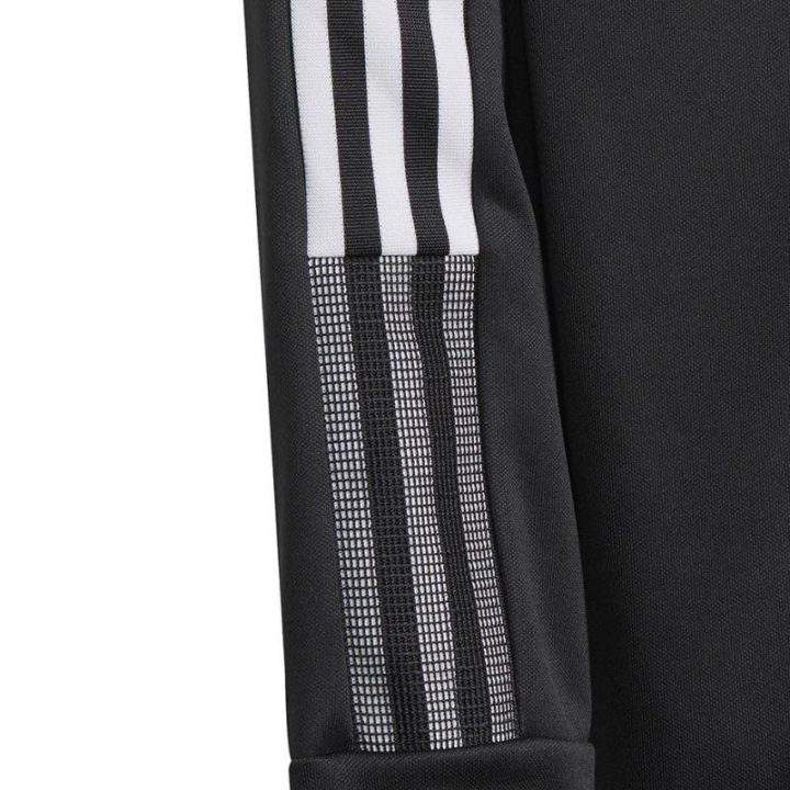 Vaikiškas futbolo džemperis su užtrauktuku adidas Tiro 21, juodas
