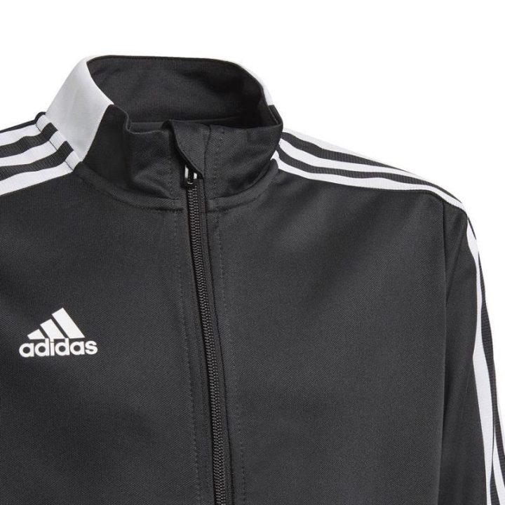 Vaikiškas futbolo džemperis su užtrauktuku adidas Tiro 21, juodas