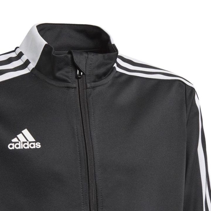 Vaikiškas futbolo džemperis su užtrauktuku adidas Tiro 21, juodas