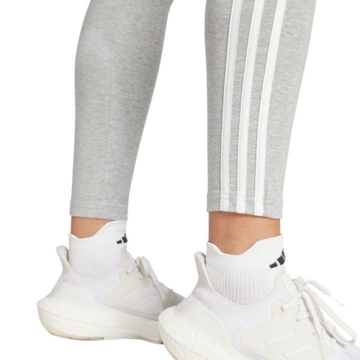 Moteriškos medvilninės tamprės su juostomis adidas, pilkos
