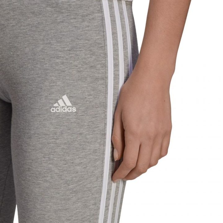Moteriškos medvilninės tamprės su juostomis adidas, pilkos
