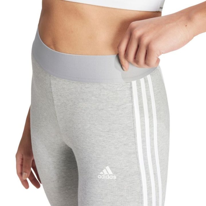 Moteriškos medvilninės tamprės su juostomis adidas, pilkos