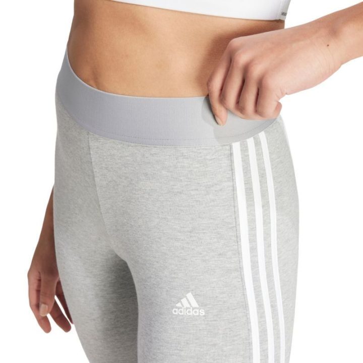 Moteriškos medvilninės tamprės su juostomis adidas, pilkos