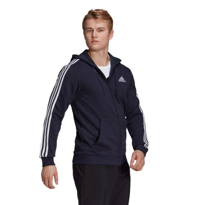 Vyriškas džemperis adidas Essentials su pilnu užtrauktuku, tamsiai mėlynas