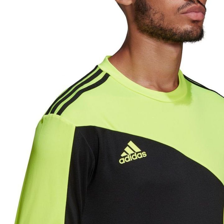 Vyriški vartininko marškinėliai adidas, juodi ir salotiniai