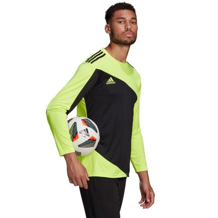Vyriški vartininko marškinėliai adidas, juodi ir salotiniai
