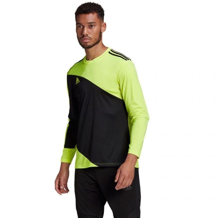Vyriški vartininko marškinėliai adidas, juodi ir salotiniai