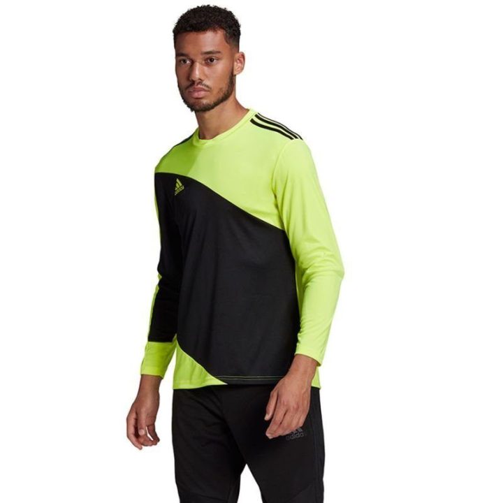 Vyriški vartininko marškinėliai adidas, juodi ir salotiniai