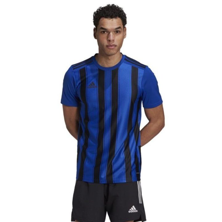 Vyriški marškinėliai adidas Striped 21, mėlyni ir juodi