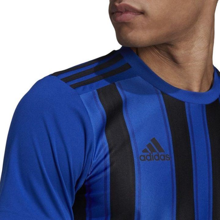 Vyriški marškinėliai adidas Striped 21, mėlyni ir juodi