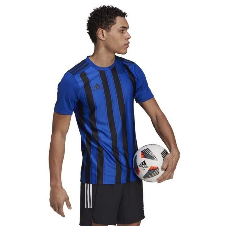 Vyriški marškinėliai adidas Striped 21, mėlyni ir juodi